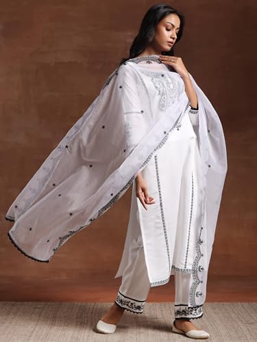 Libas WomenS Pure Cotton Kurta Set (27823_White