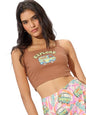 The Souled Store Official Scooby Doo Originals: Explore Short Sleeve Round Neck Slim Fit Cropped Tops for Women and Girls Brown