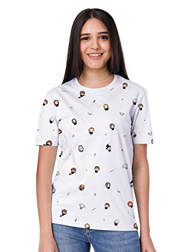 The Souled Store Harry Potter: Character Pattern S S Graphic Printed Cotton T-Shirt White T Shirt For Men Round Neck Half Sleeve