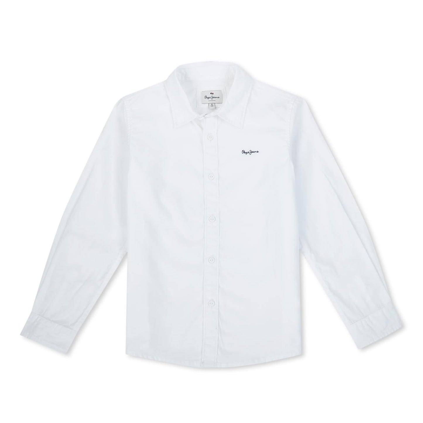 Pepe Jeans Boys Cotton Regular Fit Solid Shirts White, 12-13 Years