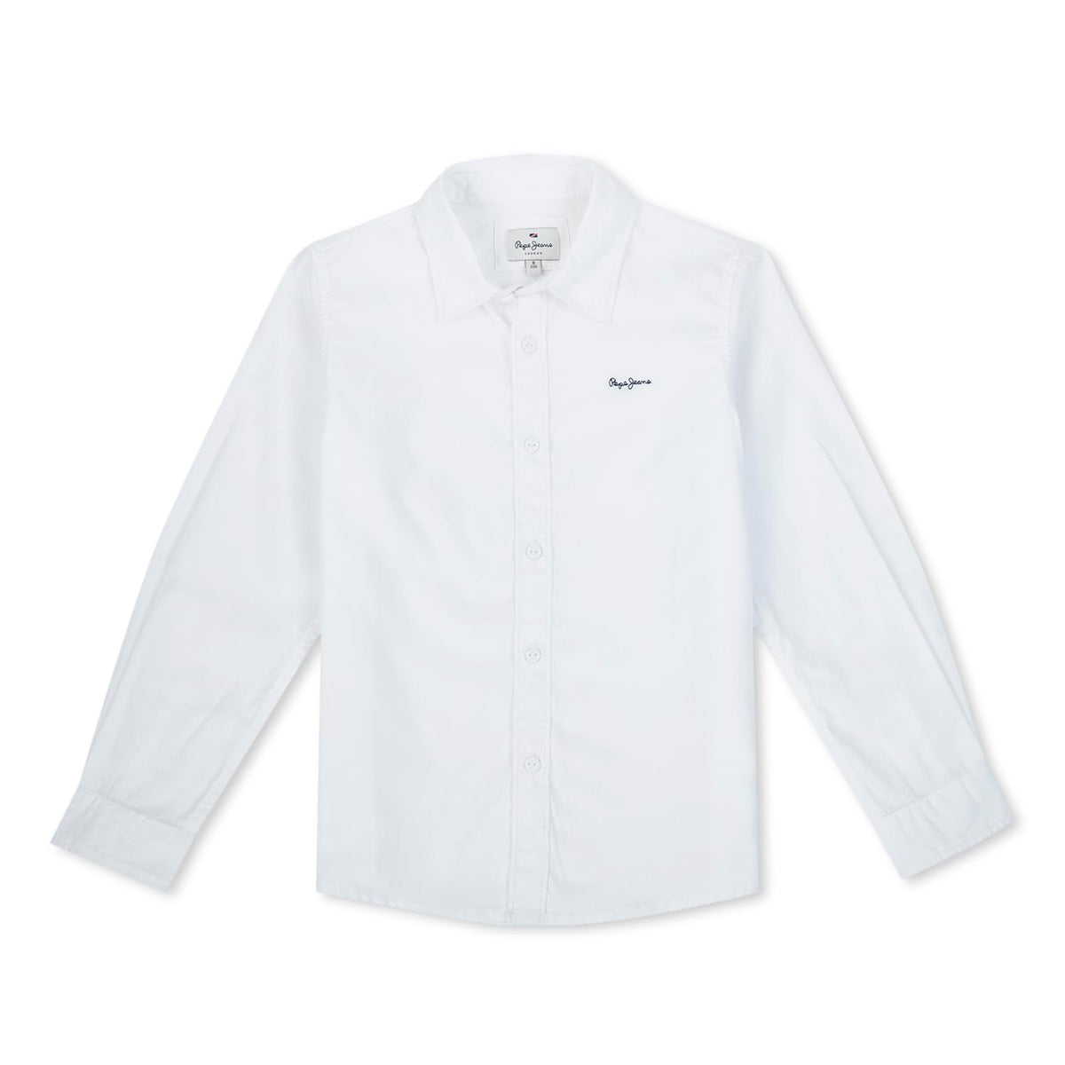 Pepe Jeans White Solid Long Sleeves Boys Casual Shirt