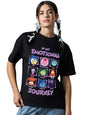 Bewakoof Heavy Duty 1.0 Official Disney Merchandise Inside Out Women Graphic Print Oversized Fit Half Sleeve Round Neck Terry T-