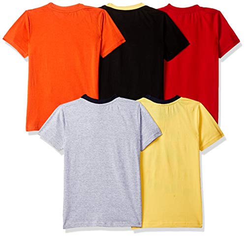 T2F Boys Cotton Printed Regular Fit T-Shirt (Pack of 5)