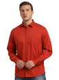 Turtle Men Solid Slim Fit Red Printed Full Sleeve Casual Shirt