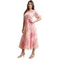 Preneum Women Dress Maxi Fit & Flare Latest Style Print Georgette Regular Sleeves Casual Summer Maxi Dress | Festival & Occasion