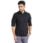 Turtle Men 100% Cotton Black Plain Slim Fit Full Sleeve Casual Shirt