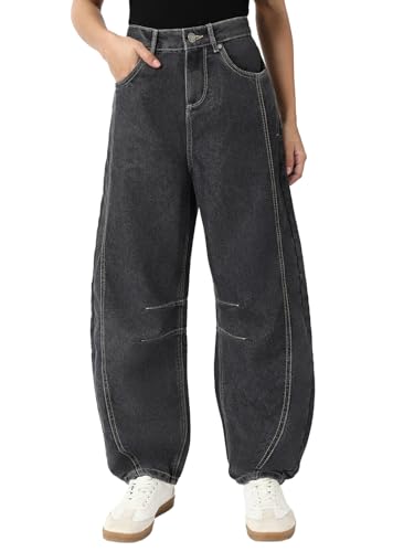 Bewakoof WomenS Washed Banana Fit Pure Cotton Jeans_671024_Black_32