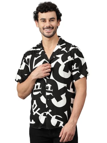 Kotty MenS Fashionable/Casual Printed Spread Collar & Premium Fabric & Stylish & Comfortable Casual Wear Shirt(Multicolor,Xl)