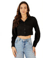 RARE Womens Solid Regular Fit Shirt (EP8089A_Black