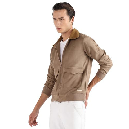 Campus Sutra Mens Car Coat (CBAWM23_CSMAWJK6036_Beige