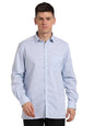 Turtle Men Cotton Stretch Printed Regular Fit Light Blue Formal Shirt