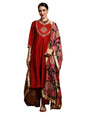Varanga Women-Zari Embroidered Yoke Anarkali Kurta With Trouser & Dupatta-Karva Chauth Special
