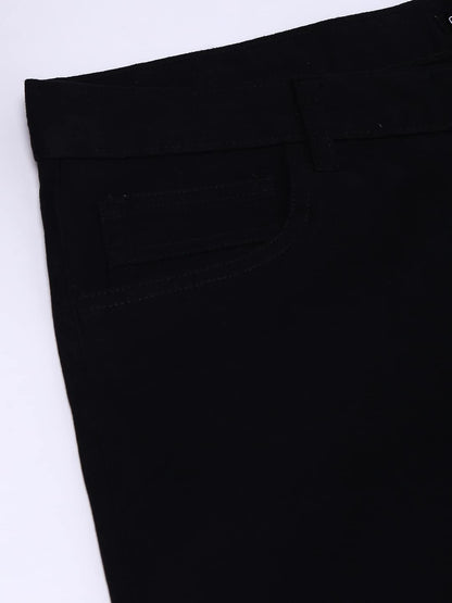Dennis Lingo Men Slim Fit Black Chino Trousers
