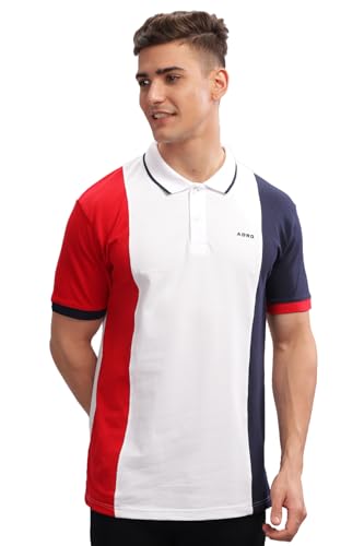 ADRO Regular Fit Polo Tshirt in 100% Cotton Multi Color Polo Also in Plus Size_PN24-L1-RDWHNB-XL