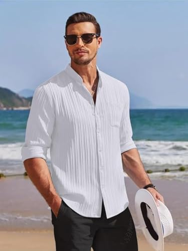 Leriya Fashion Casual Textured Button Down Regular Fit Shirts Long Sleeve Shirt For Men (Available In Plus Size And Combo Pack O