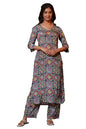 Aurelia WomenS Viscose Floral Regular Kurta (24Fea15220_Blue