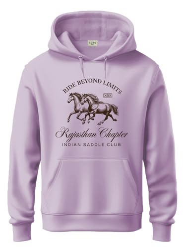 ADRO Ride Beyond Limits Hoodie for Men | 320 GSM Cotton-Poly Fleece | Soft Feel, Skin-Friendly Printed Graphic Sweatshirt with K