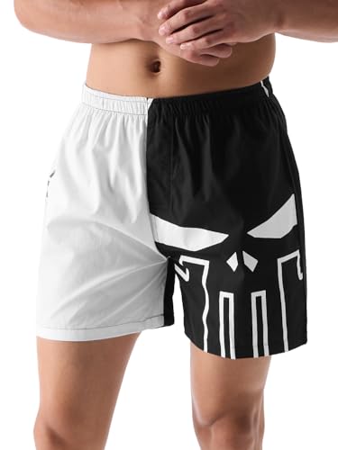 The Souled Store Official Marvel: Punisher Men And Boys Black And White Graphic Printed Boxer Shorts