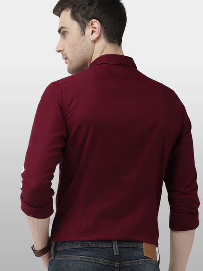 Tee Projekt Mens Shirt Solid Cotton Long Sleeve Button Down Beach l Office l Home (Pack of 1)