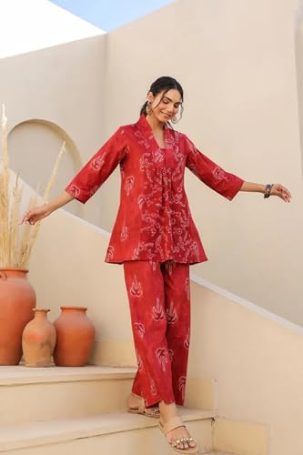 Kalaanj Ethnic Co Ord Set | Casual Wear Pant Top Set | Fancy Co-Ord Set | Full Pair Set | Kurta Sets Kurtis | Kurta Pant Setkals