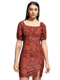Ketch WomenS Polyester Mini Dress (Khj6000547_Maroon Multi