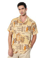The Souled Store Garfield: All Star Men and Boys Short Sleeves Collared Neck Button Front Yellow All Over Printed Regular Fit Ra