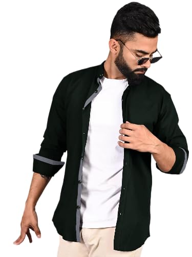 Tee Projekt Shirt for Men Cotton Spread Collar Button Down Long Sleeve Shirt Home, Regular, Home (Pack of 1)