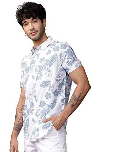 LookMark Mens Cotton Blend Casual Beach Wear Shirts | Stylish Printed Shirts for Men | Comfortable Summer Wear | Party, Vacatio