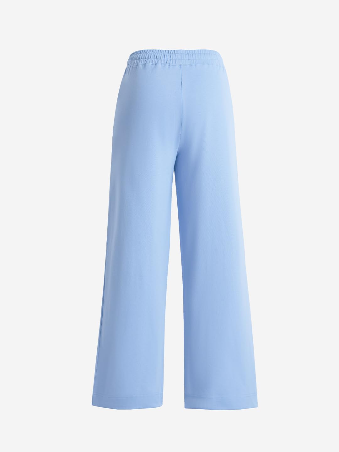 The Souled Store Flared Joggers: Powder Blue Women and Girls Pull On Solid Cotton Flared Joggers