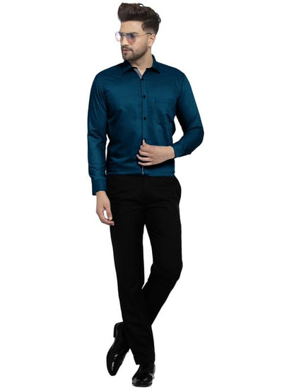 Tee Projekt Solid Shirt for Mens,Solid Shirt for Mens, Casual Shirt for Men,Full Sleeve Spread Collar, Shirt for Men_Pack of-2