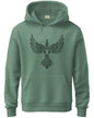 ADRO Men's Cotton Neck Hooded Sweatshirt (H24-BIRD-PT-L_Pista)