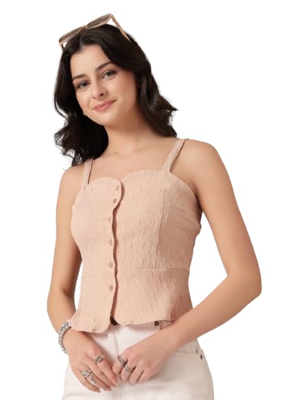 Style Quotient Women Peach Sleeveless Top