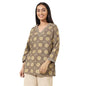 Fabindia WomenS Cotton Printed Slim Kurta (1037347Grey- Grey-Mustard