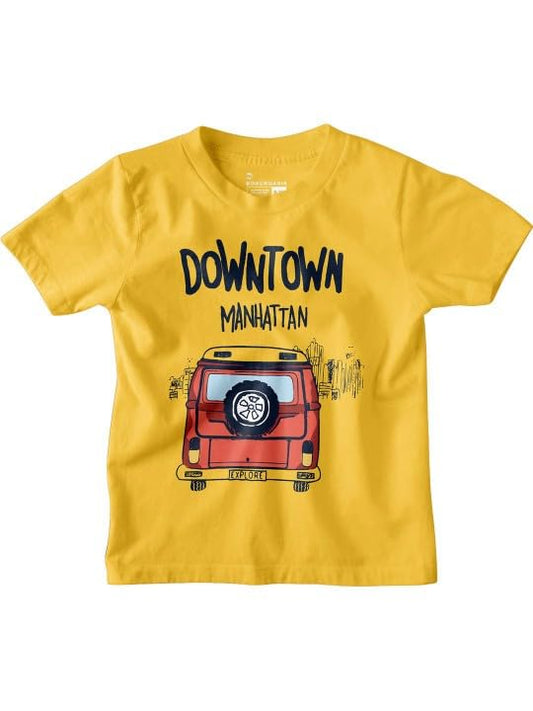 Bon Organik Boys Regular Fit T-Shirt (BON11576_Yellow