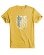 ADRO Mens Attack on Titan Cotton T-Shirt (S, Light Yellow)