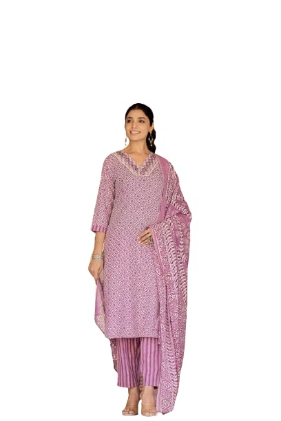 Varanga Women Maroon V Neck A-Line Flared Kurta Paired with Kurta Bottom Set