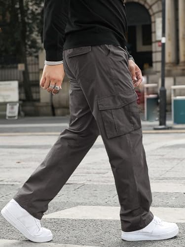 Greciilooks MenS Regular Fit Low Rise Cargos Trousers | Cargo Track Pant | Loose Fit | Regular Trouser | Treck PentS With Mult