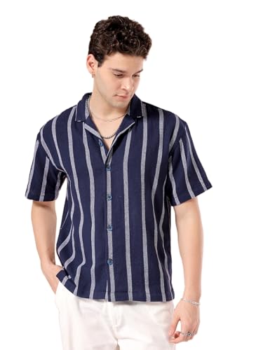 The Indian Garage Co MenS Relaxed Fit Shirt (0923-Shmkrs-01_Indigo