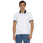 Turtle Men Cotton Stretch Solid Polo Neck T-Shirts White