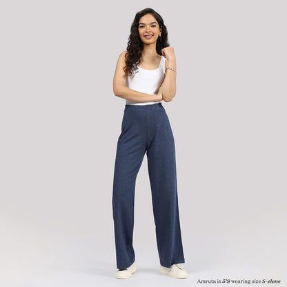 Work-to-Wine Twill Wide Dart Pants | Insanely Breathable | Elasticated Waistband | 2 Pockets | Mock Fly | Wide Silhouette | Styl