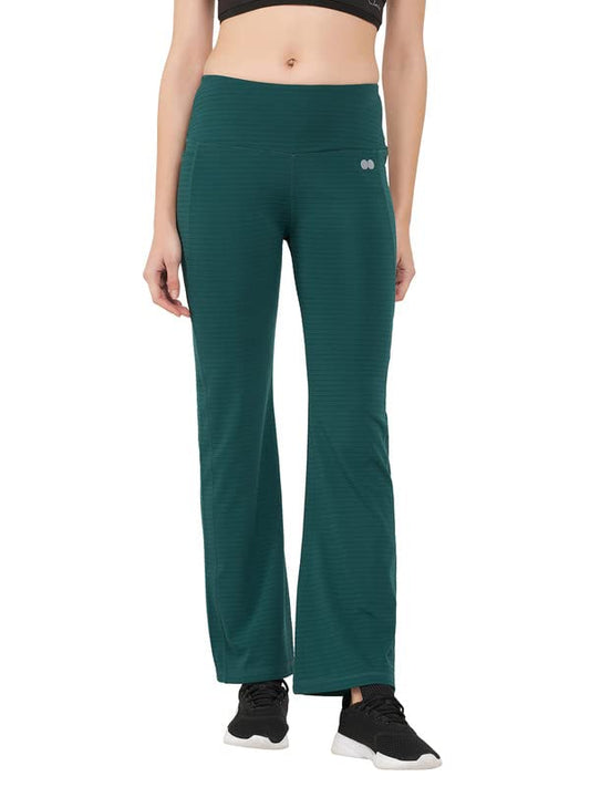 Clovia WomenS Comfort-Fit High Waist Flared Yoga Pants (Ab0090A36_Teal_Xxl)