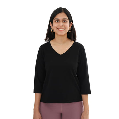 BlissClub Women The Last tee | Stays New for 750+ Days |10X Durable | V Neck | Womens t-Shirt |  Sleeves | Hip Covering | Cotton