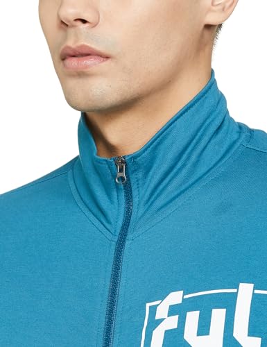 FYLTR Mens Casual Stand Collar Jacket With Rib Details - Full Zipper | Full Sleeve Branding | Casual Winterwear For Men