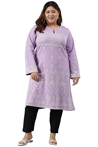 W for Woman Women's Polyester Jacquard Regular Kurta