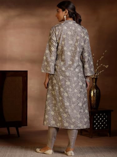 Libas Womens Printed Silk Blend Straight Kurta With Dhoti Pant