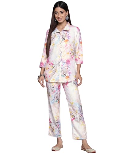 ZIYAA Women Women's Pink Summer Cool A-Line Kurta And Pant Set
