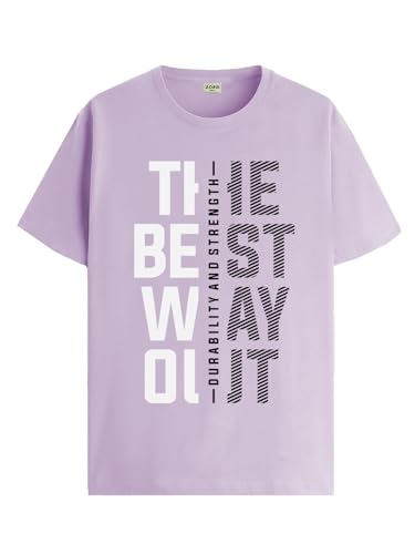 ADRO Motivational Quote Printed T-Shirt for Men - 100% Cotton, Regular Fit, Soft Breathable Fabric | RN23-M-BEST-PU-XL Purple