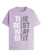 ADRO Motivational Quote Printed T-Shirt for Men - 100% Cotton, Regular Fit, Soft Breathable Fabric | RN23-M-BEST-PU-XL Purple