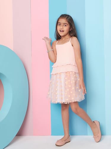 Pspeaches Poly Georgette Western Skirt Set Peach