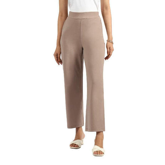 Blissclub Womens Work Utility Pants (AMPM_Wide_Barkha Brown Mocha